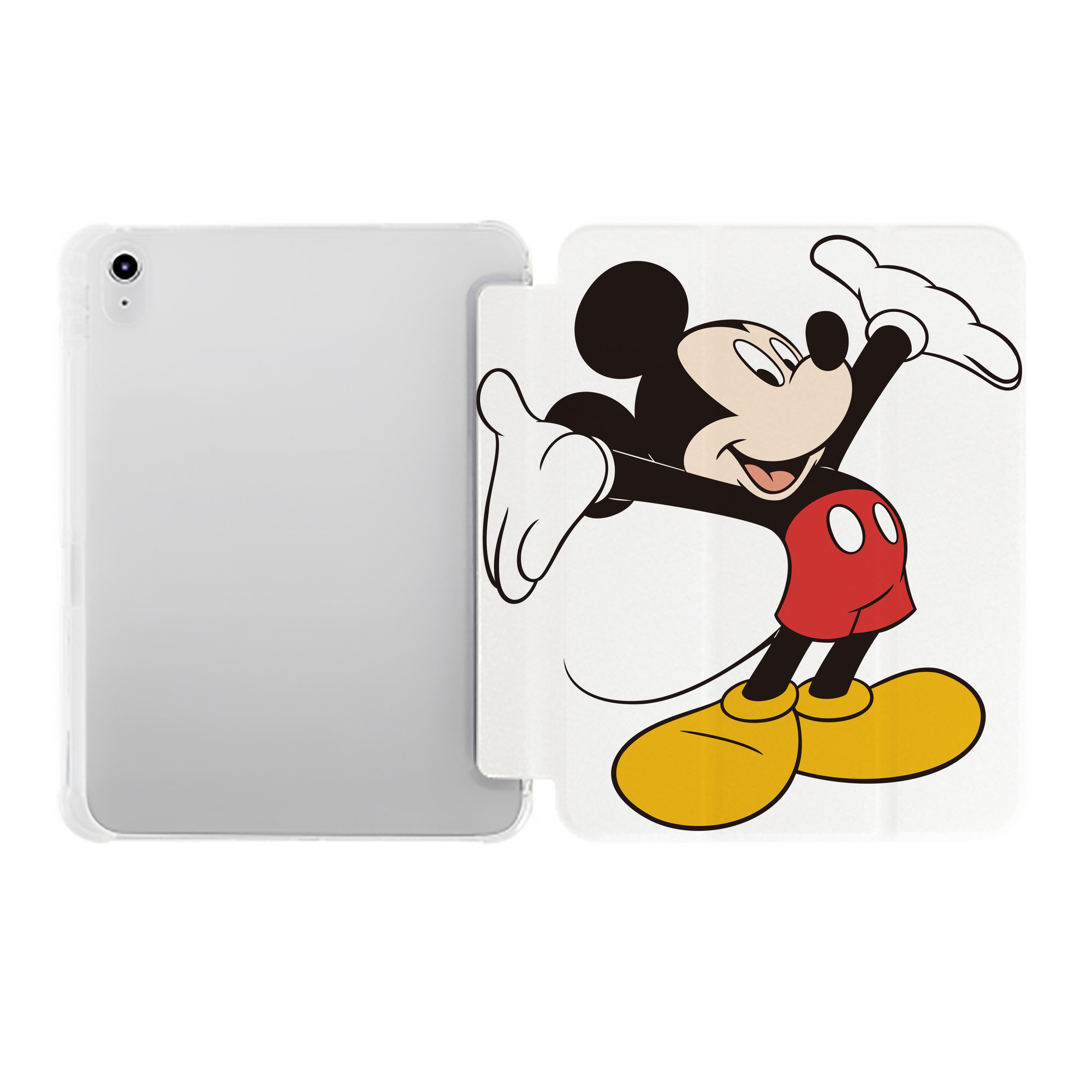 （画像用） ミッキーマウス Mickey Mouse IPad ケース ペン収納付き 三つ折りスタンド PUレザー×シリコン 対応機種9.5/10.5/10.9インチ